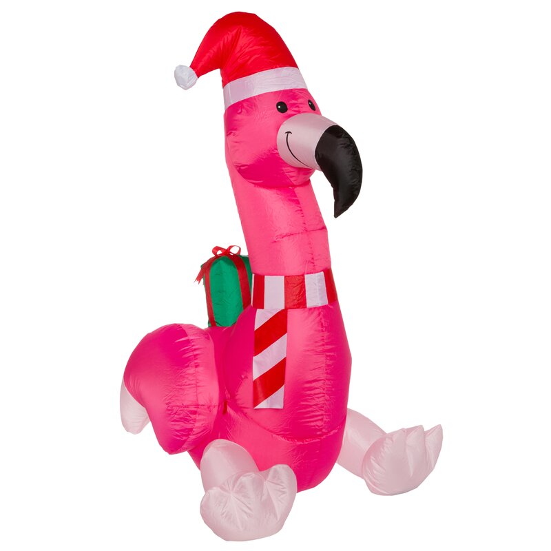 The Holiday Aisle Lighted Christmas Flamingo Inflatable Reviews Wayfair